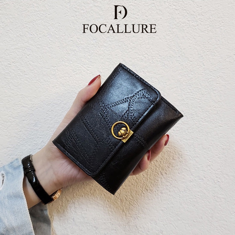 Modern Focallure Dompet Wanita Dompet Kulit Dompet Saku Dompet kartu Dompet lipat mini motif Doggy C