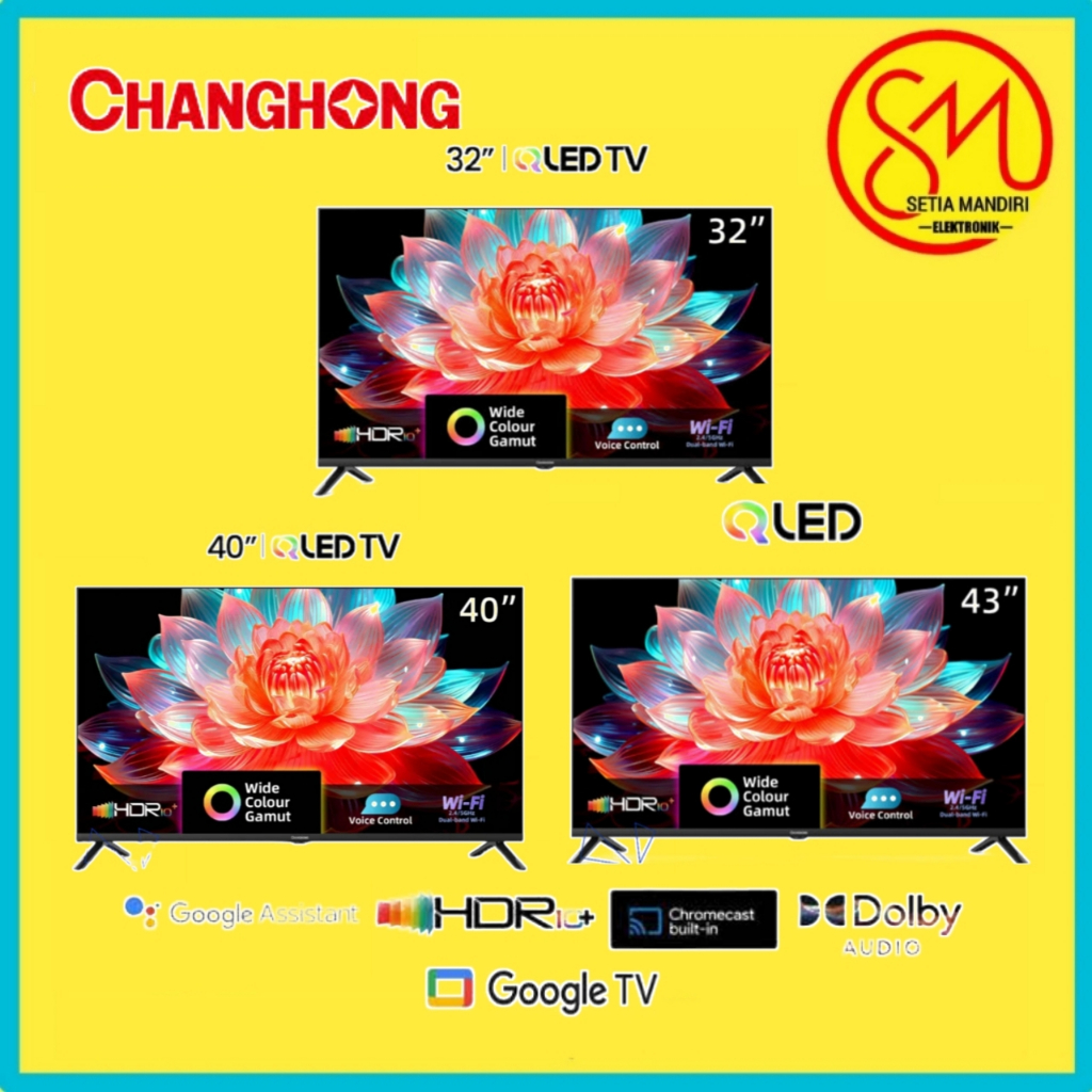 [KARGO] CHANGHONG QLED Smart Google TV Digital DVB-T2 WiFi 32/40/43 inch L32QCN1 HD