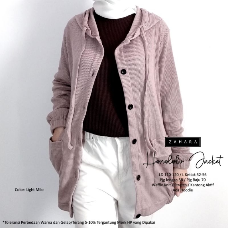 Honolulu Jacket Original By Zahara Cardigan Polos Style Korean Simple