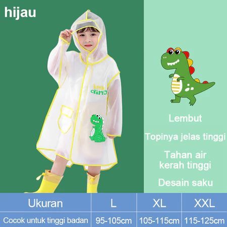 Ookas Home Jas Hujan Anak Laki Laki/Perempuan Jas Hujan Anak 3/4/5/6/7 Tahun Jas Hujan Anak