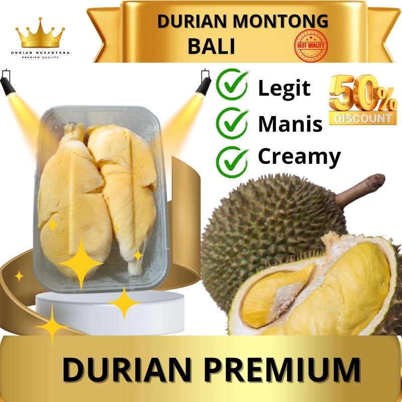 

King Fruit Durian Montong Bali Premium Duren 500 Gram Durian Kupas