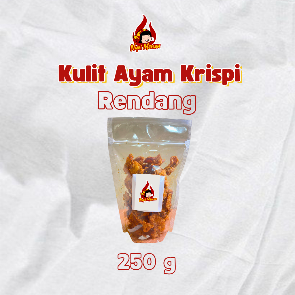 

Kulit Ayam Nyai Mercon Rendang 250 gram Cemilan Goreng
