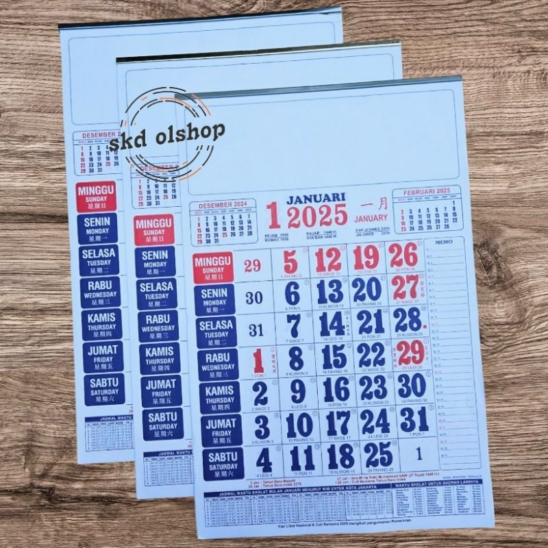 

kalender kerja MJ tahun 2025 ukuran 32x48 cm 12 lembar x 1bulanan(terima castume cetak merek)