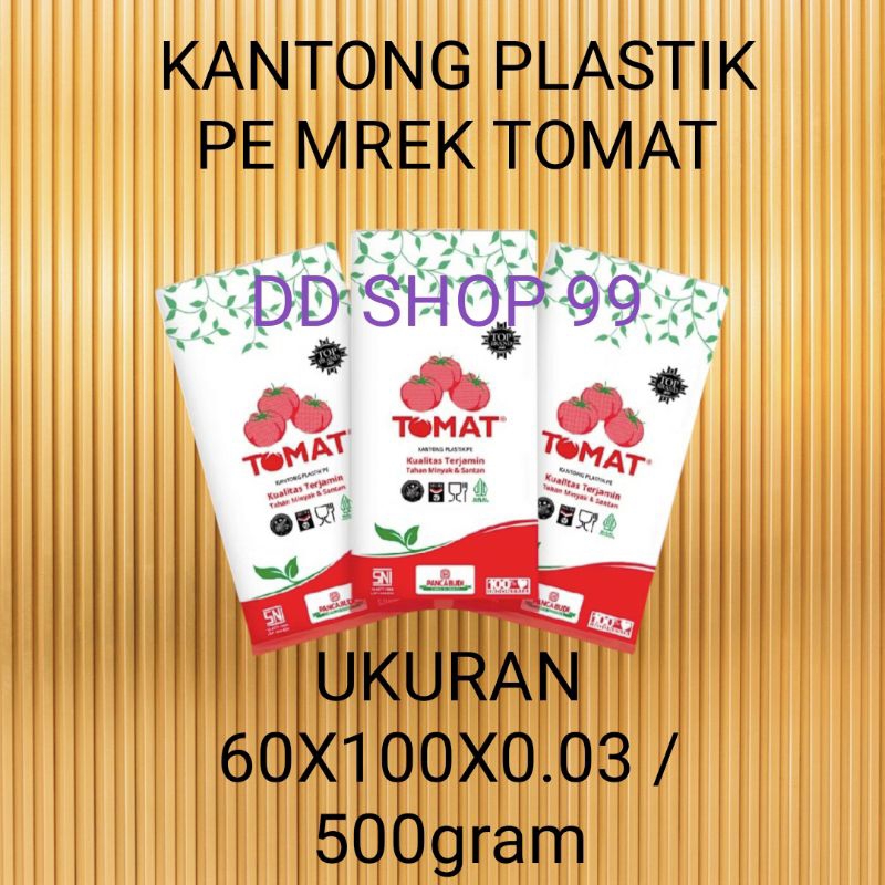 Plastik PE TOMAT Uk 60X100X0.3/Kantong Plastik jumbo/Plastik sayur/Pe bening