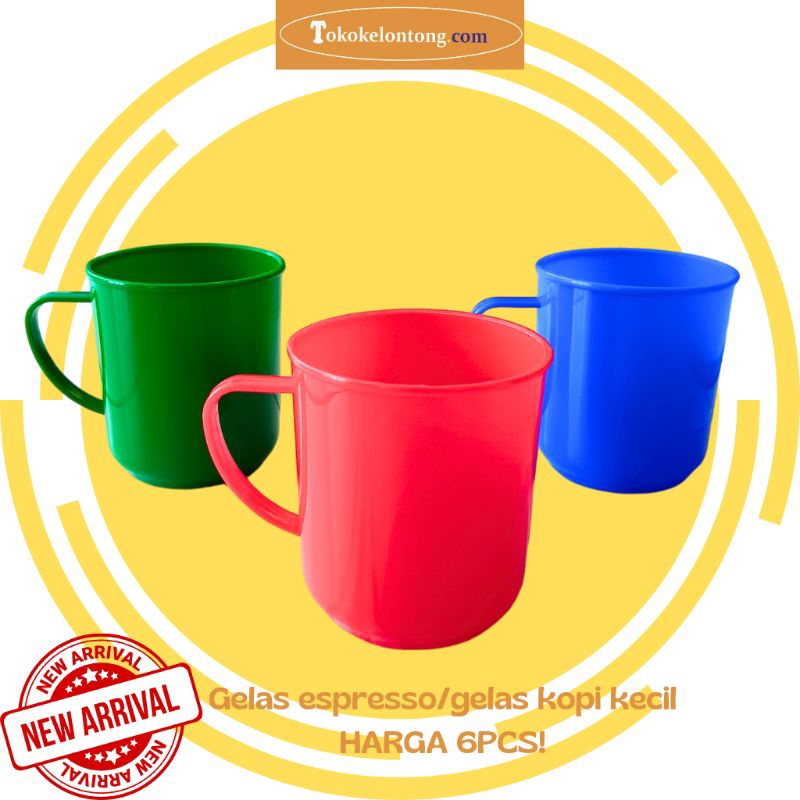 Gelas plastik espresso kiwi harga 6pcs/gelas kopi unik
