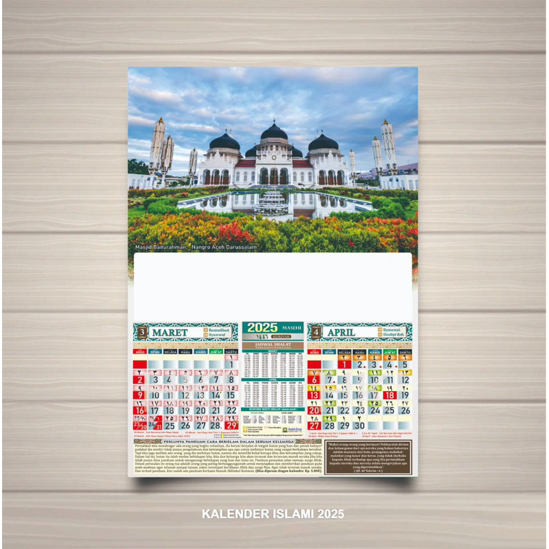 

Kalender Dinding 2025 dan Hijriyah 1446 Fullcolor dilengkapi Jadwal shalat