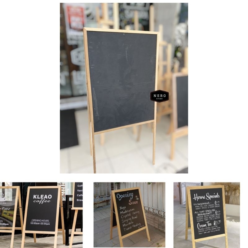 

Big Standing Black Board Double Side / Sign Board / Papan Daftar Menu / Papan Kapur Hitam / Papan Tulis Hitam Berdiri / Papan Petunjuk / Standing Board / Papan Tulis Besar / Papan Kapur Besar / Papan Cafe / Papan Coffee Shop