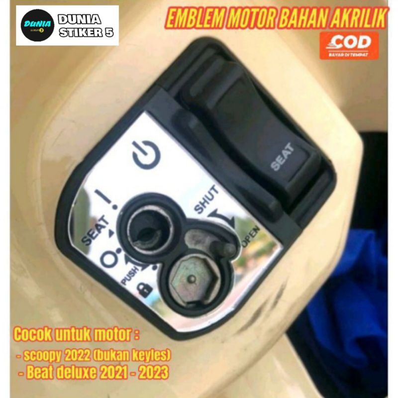 EMBLEM AKRILIK TIMBUL KUNCI KONTAK SCOOPY 2023 DAN BEAT DELUXE / STREET 2024