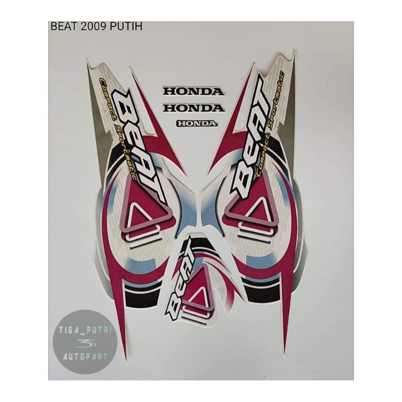 Sticker Striping Honda Beat Karbu Beat Lama Putih 2009