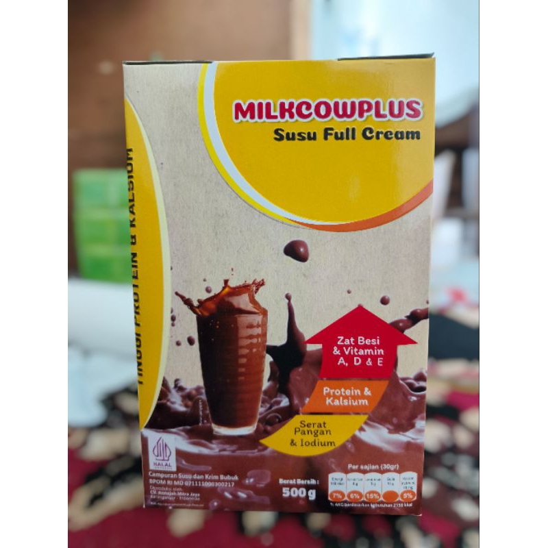

MILKCOWPLUS Susu Full Cream Rasa Coklat - Susu Tinggi Badan - 500gram