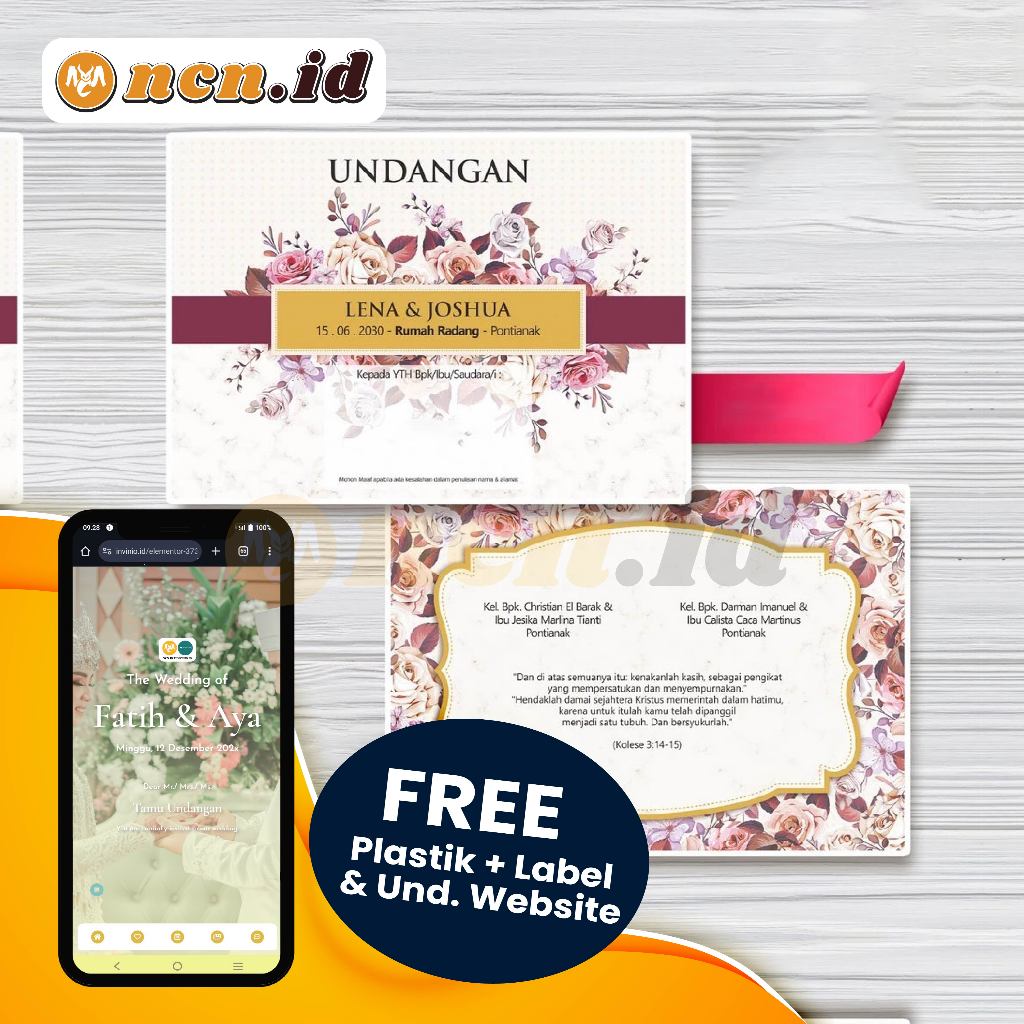 

NCN.ID Undangan atau Kertas Undangan Pernikahan dengan bahan BC Terbaik dan Harga Termurah