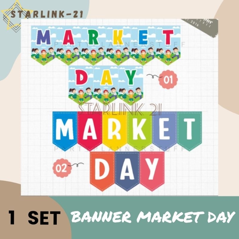 BANNER MARKET DAY | Banner Acara Festival Sekolah | TIDAK BISA UBAH/ TAMBAH TULISAN