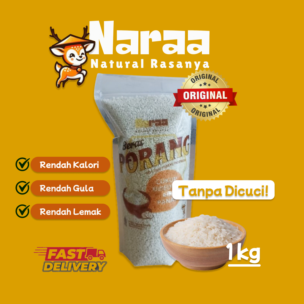 

Naraa Beras Porang/Konjac Rice/ Shirataki 1 Kg-Termurah