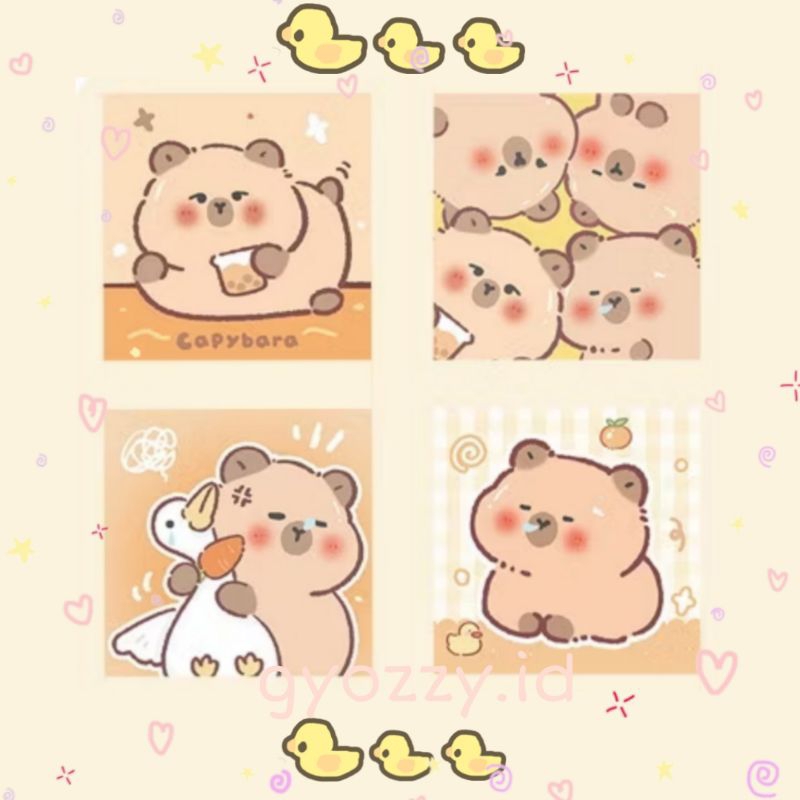 

50pcs/ Memo Cute Capybara with duck, cute capybara memo for journal, capybara memo note