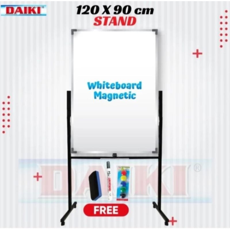 

DAIKI Papan tulis White board Single face Standing magnetic 120 x 90 cm.