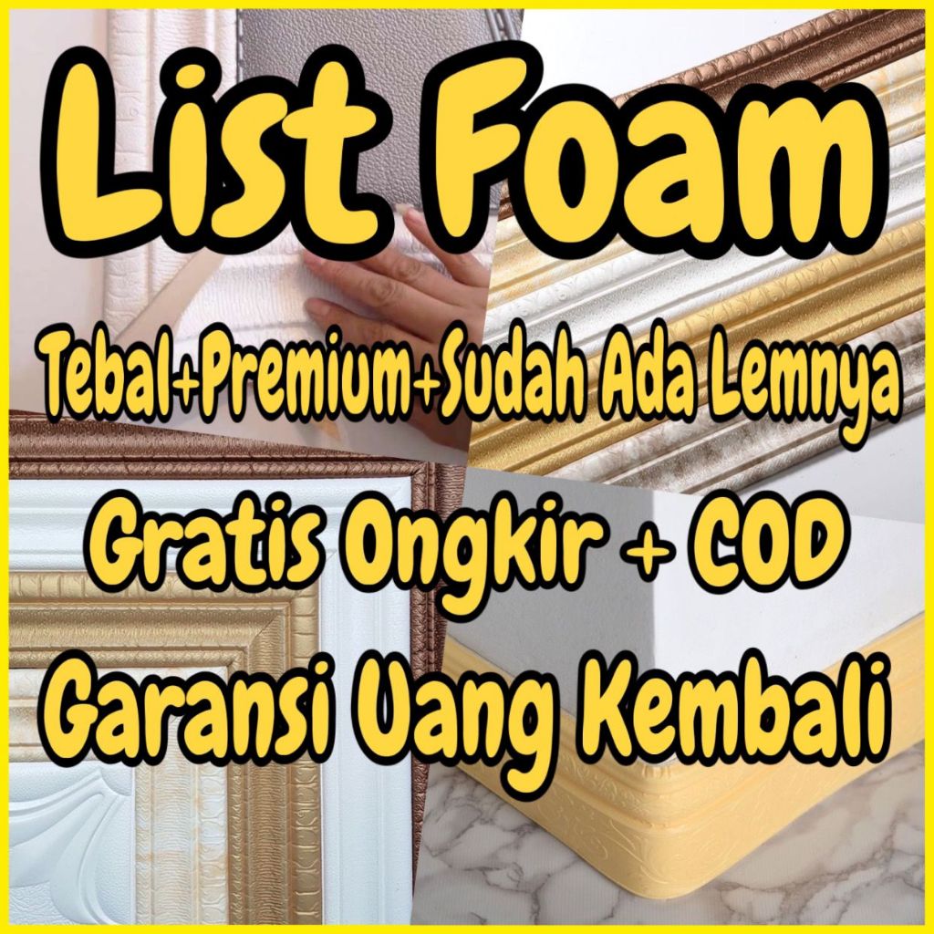LIST FOAM WALLPAPER List Sticker Wallsticker Dinding Stiker Border Wallfoam 3D Stiker Dekorasi Kamar