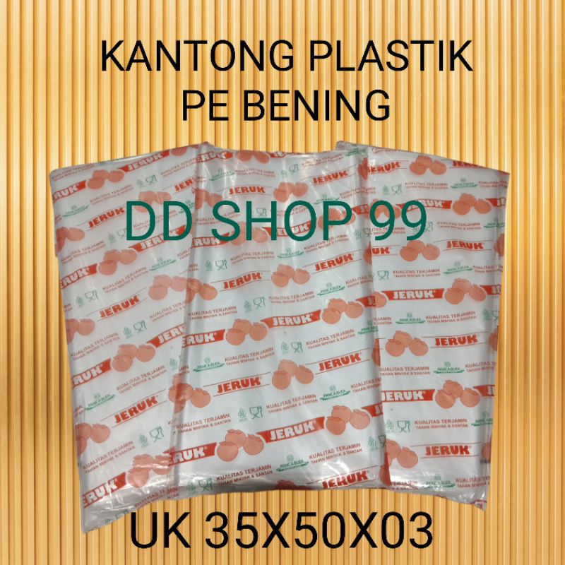 Plastik PE Bening UK 35X50X03, Kantong Plastik PE / PE Jeruk