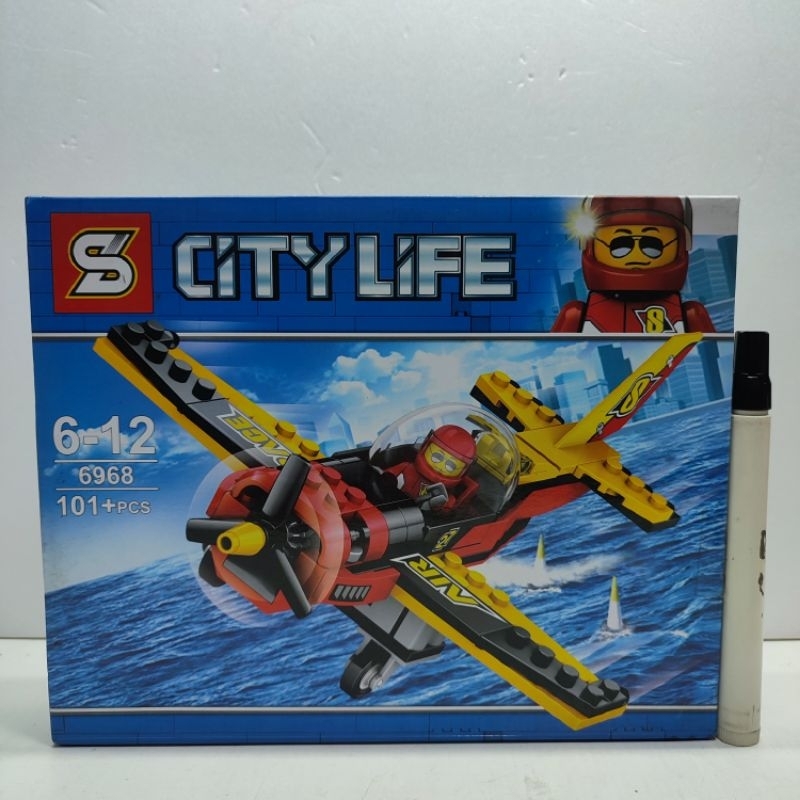 Mainan bricks SY 6968 city life ninjago race plane 101 pcs Detail bagus Murah meriah WHJqppJGH #vanm