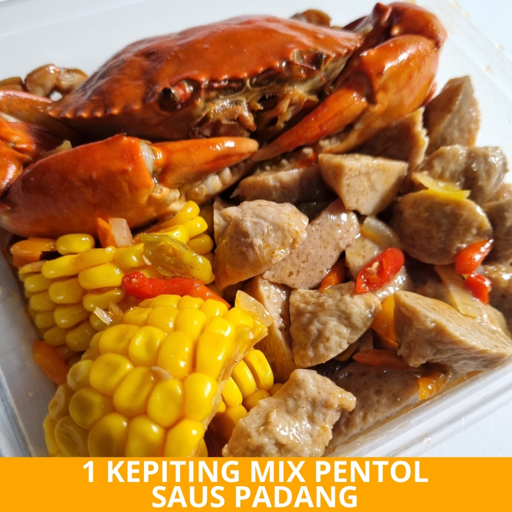 

1 Kepiting Mix Pentol Saus Padang Special - Arviansyah Seafood Surabaya