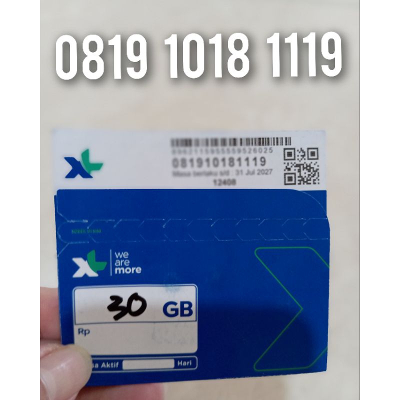 Kartu Perdana XL Axiata 4G 5G 12 Digit Nomor Cantik 0819 1018 1119