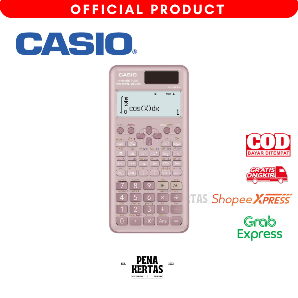 

CASIO FX-991ES plus Second Edition - Kalkulator Sekolah/Kuliah - Internasional 471 - Scientific - PenaKertas