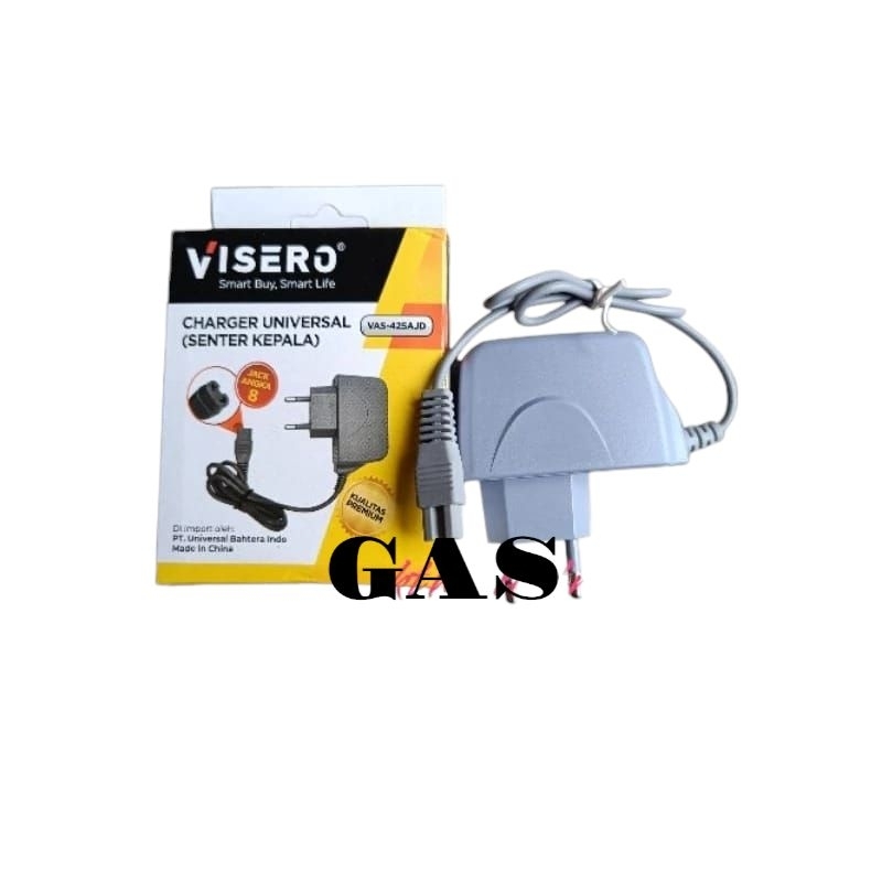 Charger universal senter kepala angka8 Visero