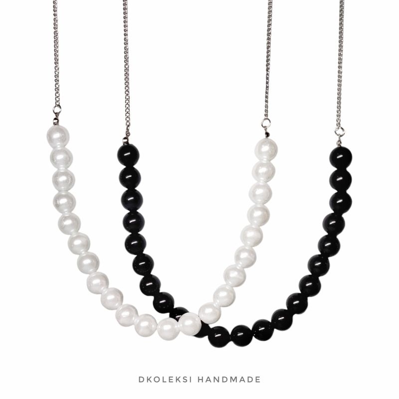 Kalung Fashion Hijab Mutiara Putih Polos | Kalung Panjang Fashion