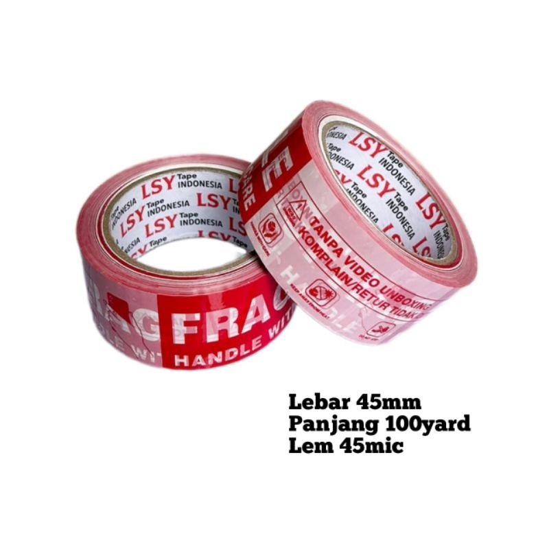 

lakban fragile unboxing mix LSY TAPE 45mm x 100yard ( CMH )