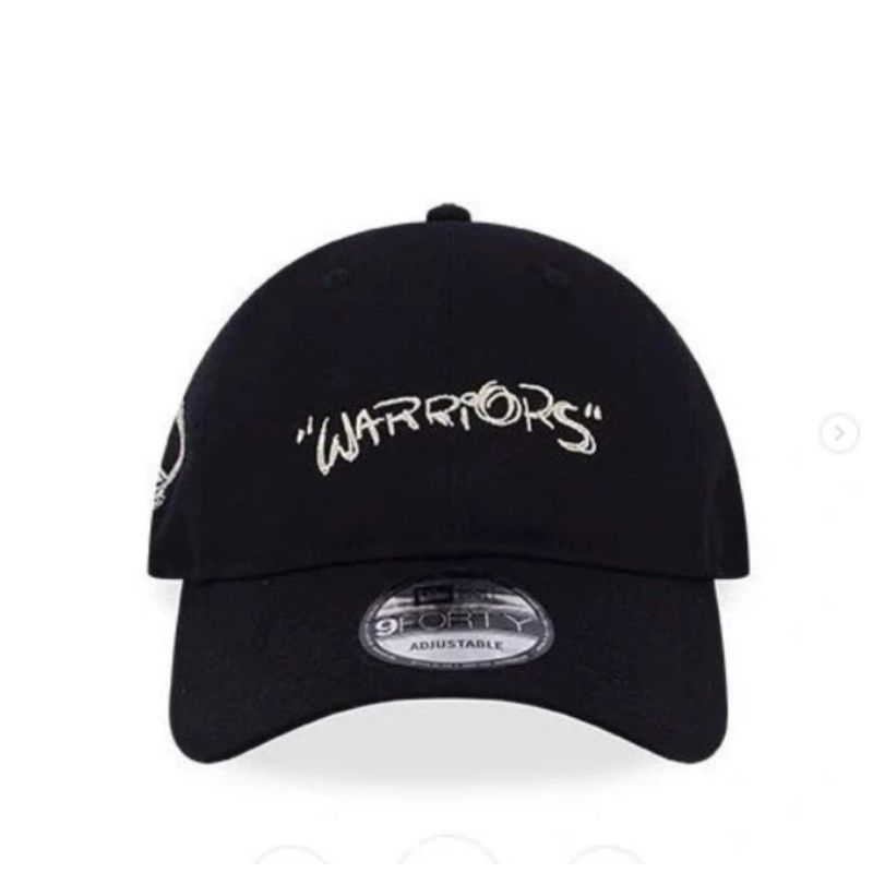 Topi Unisex New Era Golden State Warriors League Scribble Black 9Forty Cap Original