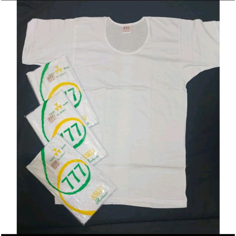 kaos oblong 777 original, / bahan 100% katun adem,