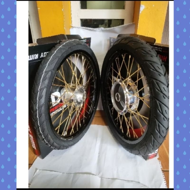 Paketan Velg TDR Ninja150 R / Ninja RR / tromol velg jari cakram ban plus rakitan stell jari jari si