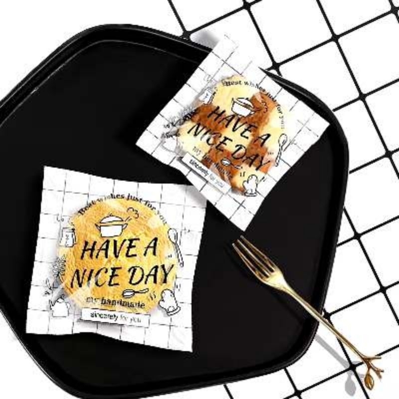 100Pcs Plastik opp perekat 14x14 cm makanan snack cookies /Plastik opp motif kemasan makanan