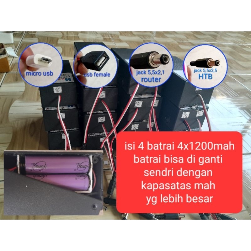 ups mini plus batrei in 12v, 24v out 5v,9v,12v dan 24v 2 amper cocok untuk htb,cctv,router,mikrotik