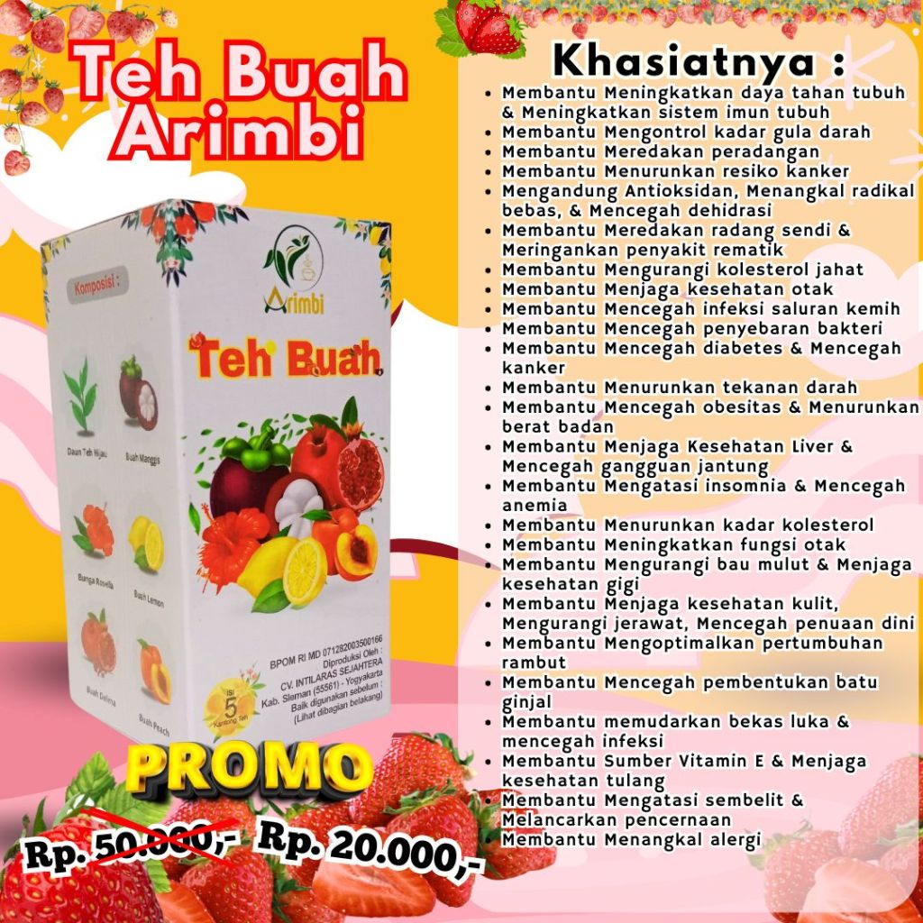 

Teh Buah Arimbi, Teh Arimbi, Teh Buah,Teh Buah Untuk Membantu Menangkal radikal bebas,Teh Buah Untuk Membantu Mencegah obesitas,Teh Buah Untuk Membantu Menjaga Kesehatan Liver,Teh Buah Untuk Membantu Mengatasi insomnia,