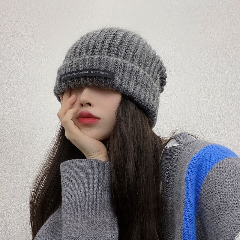 Topi Kupluk Rajut Wanita / Topi Dewasa Knitted Hat Casual Korea Fashion / Topi Kupluk Rajut Fuji