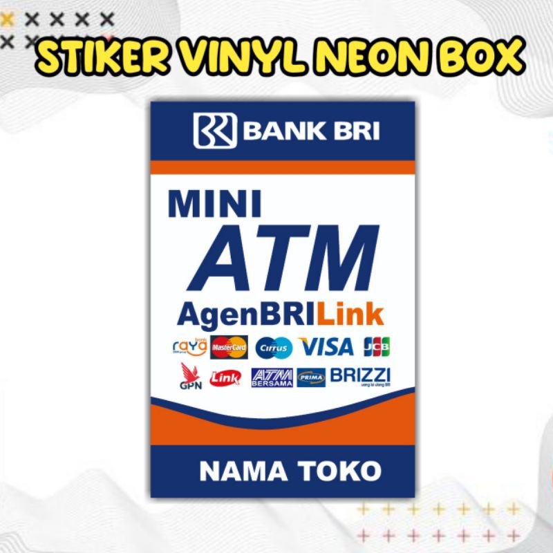 

STIKER VINYL NEON BOX BRILINK MINI ATM MODEL 1 (CUSTOM, NAMA AGEN TULIS DI CHAT/CATATAN)