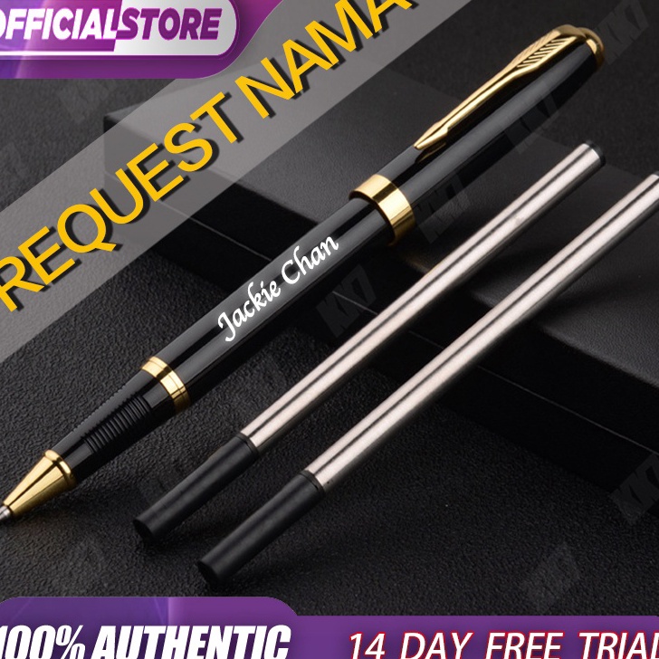 

Hemat Request Nama Pena Nama Kustom Logam Kotak Hadiah Pria Wanita Kantor Bisnis Pena Tanda Tangan dengan 2 Isi Ulang Hitam