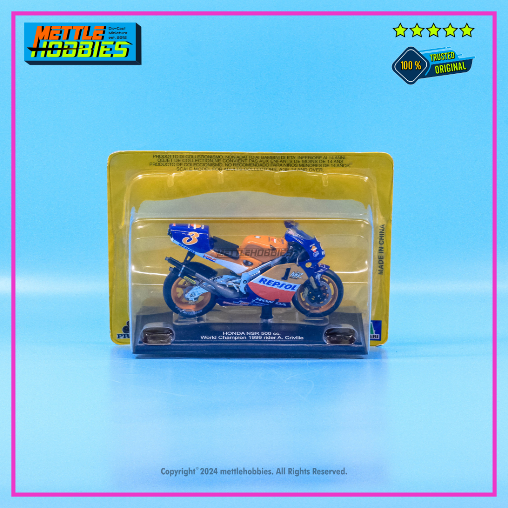 Italeri Protar Honda NSR 500cc Alex Criville Moto GP World Champion 1999 Diecast Miniatur Motor Bike