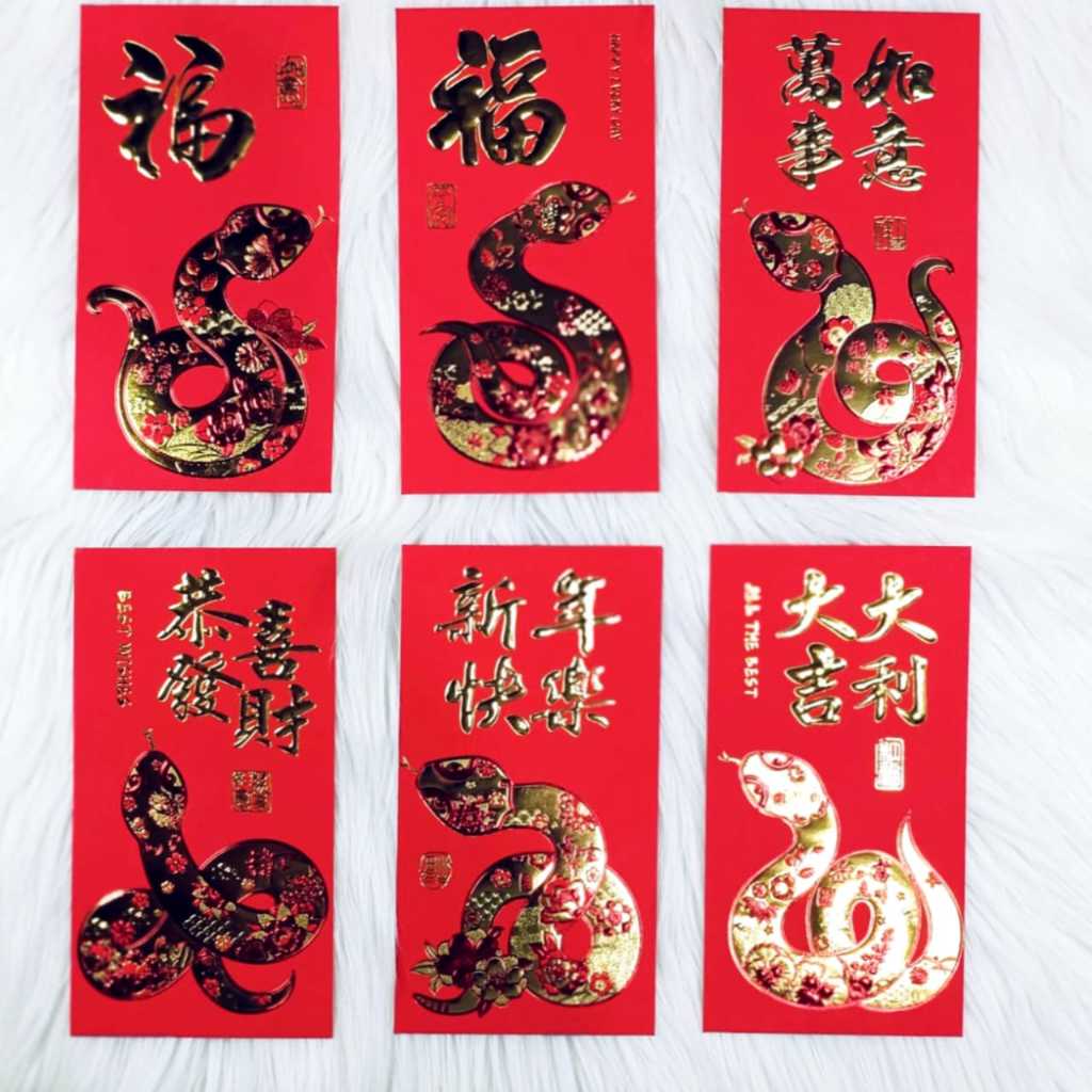 

Angpao Imlek Shio Ular 4040 Isi 6 Pcs Mix Motif Ukuran Besar