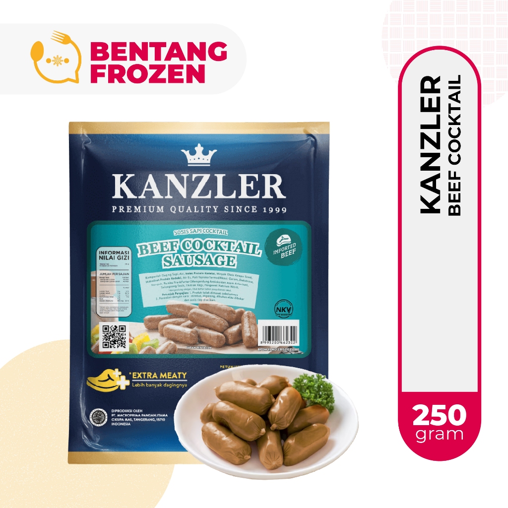 

Kanzler Sosis Sapi Cocktail 250gr / Beef Cocktail / Beef Sausage