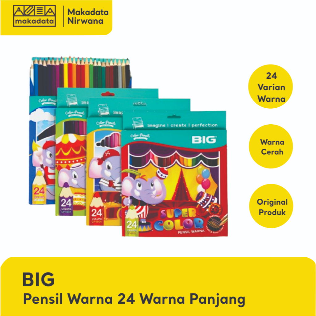 

BIG PENCIL/PENSIL WARNA CP-5004 24 WARNA PANJANG (1 PCS)