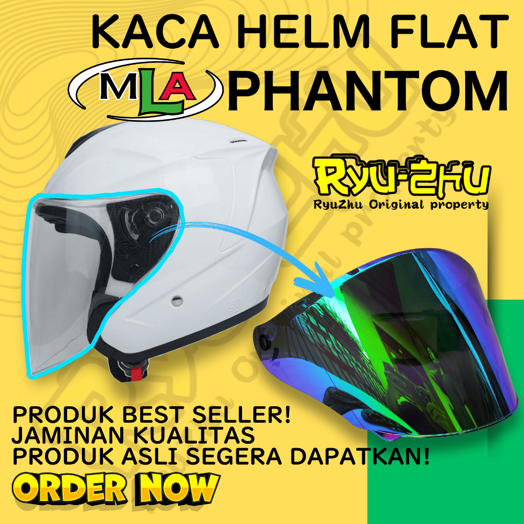 Kaca Helm MLA PHANTOM Visor Helmet FLAT venom open ganteng TM2 mla helmet