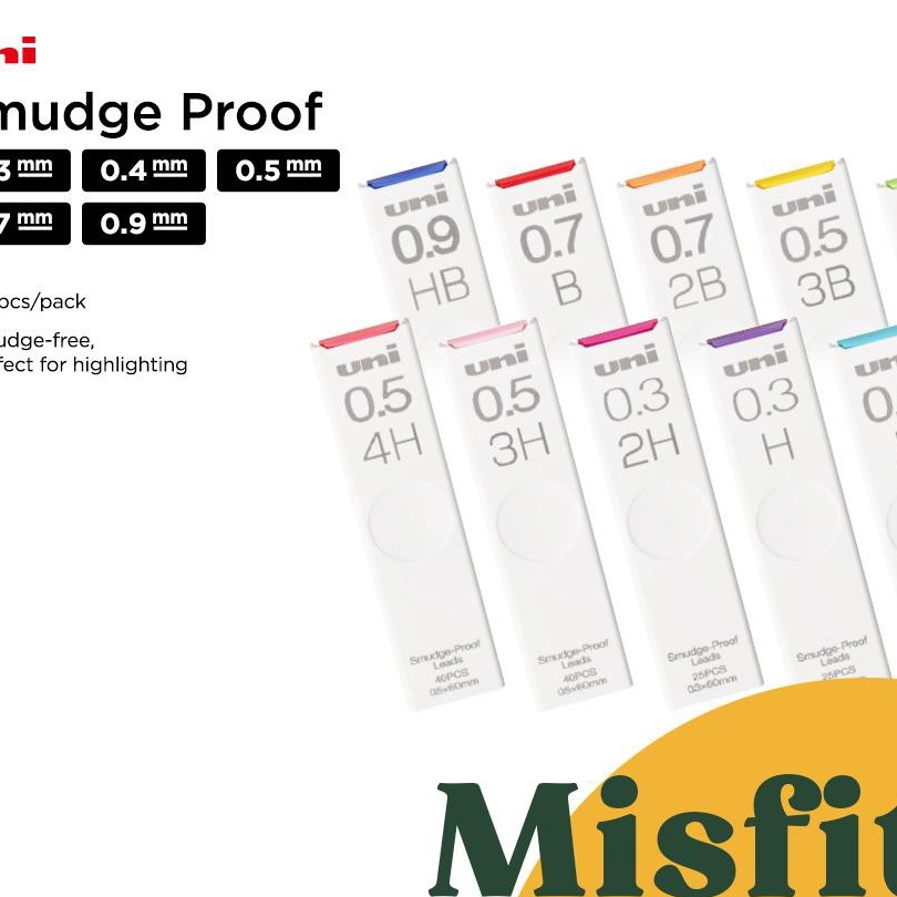 

Termurah Uni Nano Dia SMUDGE PROOF Lead REFILL 3 4 5 7 9 mm Mechanical Pencil