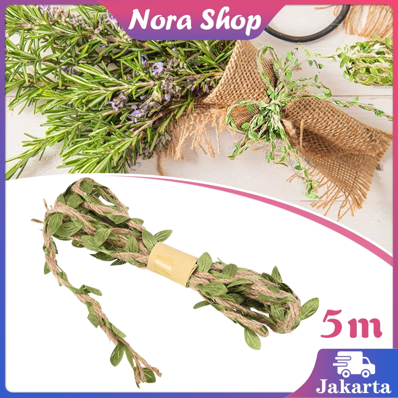 Tali Rami Daun 5 Meter Pita Goni Daun Tali Daun Rambat Tali Goni Dengan Daun Pita Goni Dekorasi
