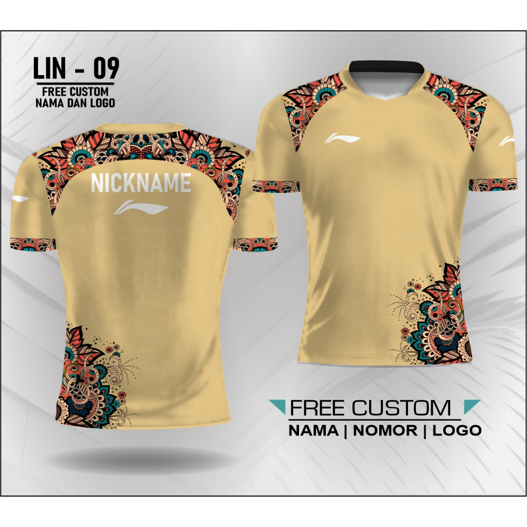 Jersey kaos badminton baju bulutangkis Batik free custom logo