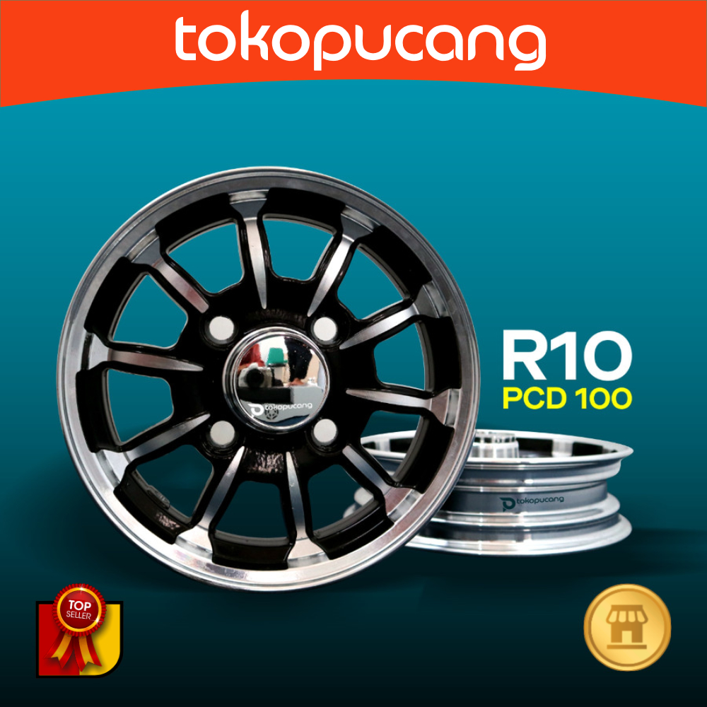 Velg Racing R10 PCD 100 Ring 10 PCD100 RIM Aluminium alloy untuk mobil mini JEEP TRICYCLE Gorila mon