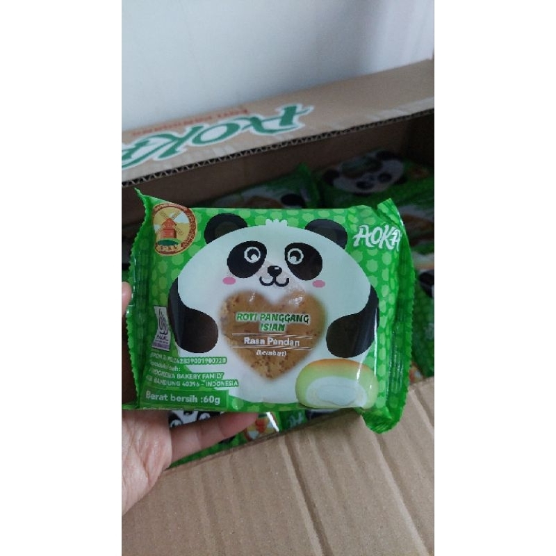 

ROTI PANGGANG AOKA PANDA SOFT AT HEART RASA PANDAN, COKLAT, KEJU, SUSU, VANILLA