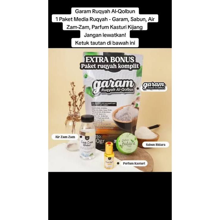

KEMASAN BESAR Garam Ruqyah AL QOLBUN Kemasan 750g Untuk Membuka Aura Positif