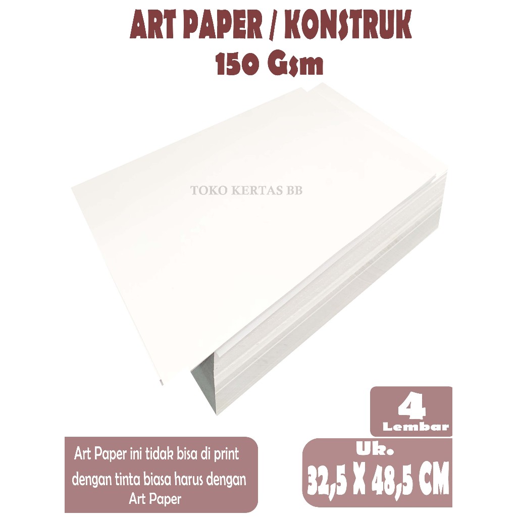 

ART PAPER / KONSTRUK 150 GSM UKURAN ( 32,5 X 48,5 CM ), ISI 4 LEMBAR