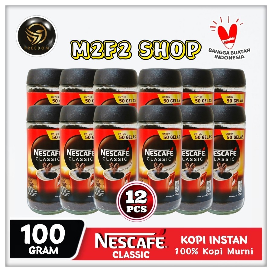 

Nescafe Coffee Classic Jar | Kopi Hitam Instan Murni Botol Kaca - 100 gr (Kemasan 12 Pcs)